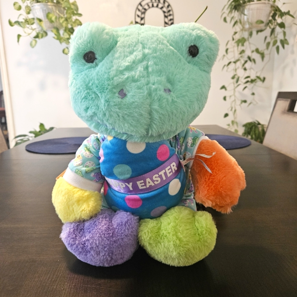 Build A Bear Happy Colors Frog Colorblock Spring Easter Stuffed Animal Plush